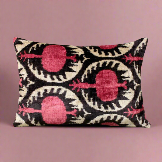 IKAT Pillow Cover Cotton Back 60x40 CM - Grape Pomegranate - LUMINA ELIGMA HOME
