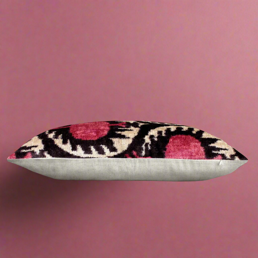 IKAT Pillow Cover Cotton Back 60x40 CM - Grape Pomegranate - LUMINA ELIGMA HOME
