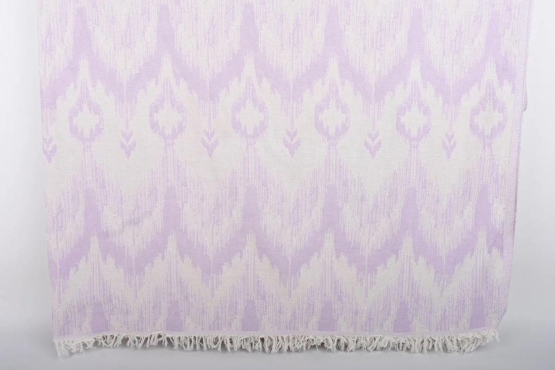 IKAT Blanket Organic Turkish Cotton Lilac- 89"x75"