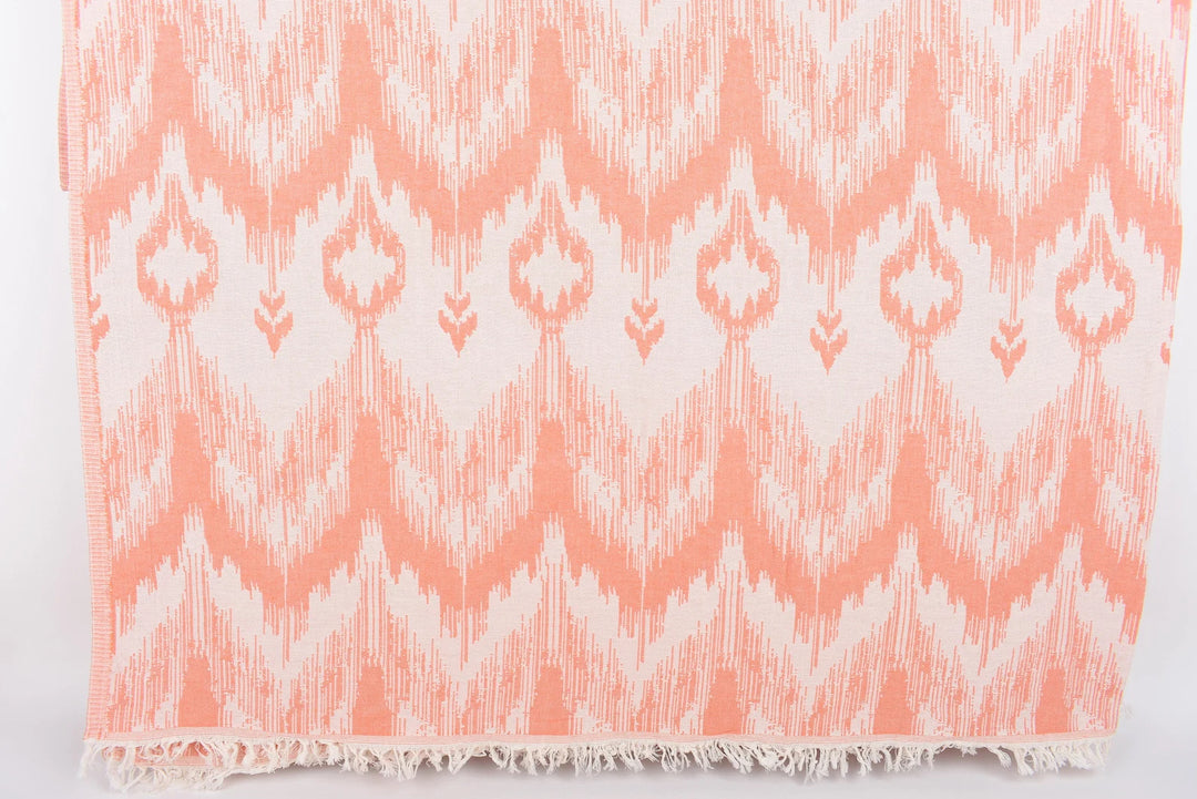 IKAT Blanket Organic Turkish Cotton Salmon- 89"x75"