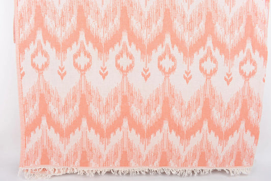 IKAT Blanket Organic Turkish Cotton Salmon- 89"x75"