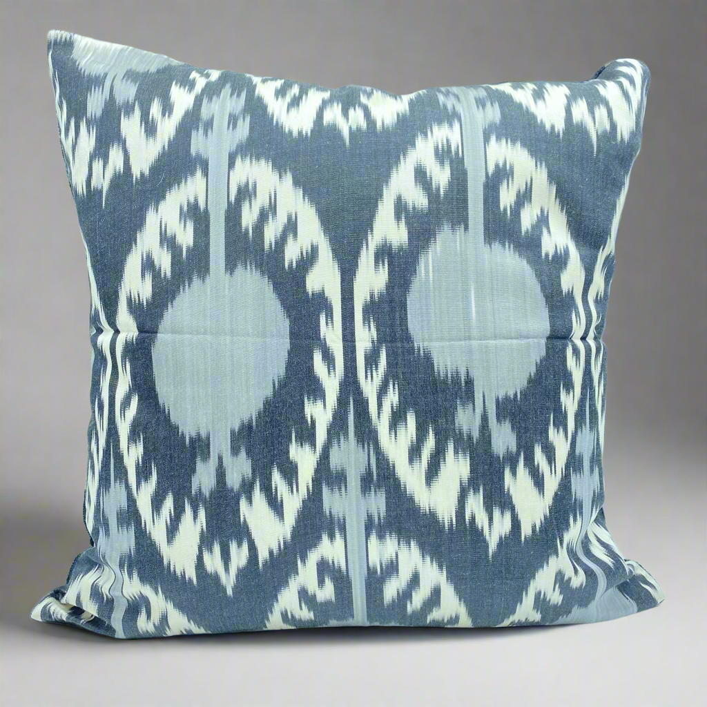 IKAT Silk Back Cushion Cover 50x50CM - Triple Nazar Black silk