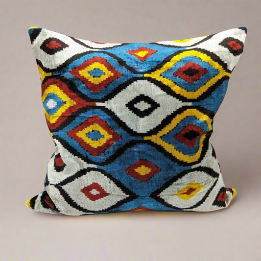 IKAT Silk Back Cushion Cover 50x50CM Colorful Seeds