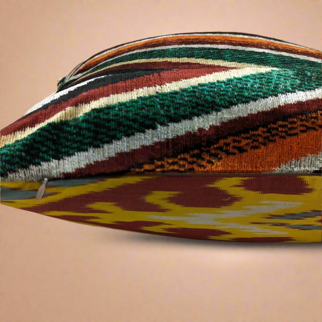 IKAT Silk Back Cushion Cover 50x50CM Colorful stripes colorful silk back