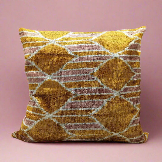 IKAT Silk Back Cushion Cover 50x50CM Honey Pink