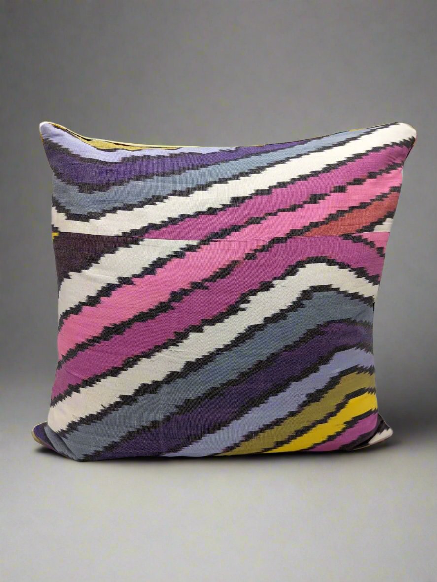 IKAT Silk Back Cushion Cover 50x50CM Silk Back Lines