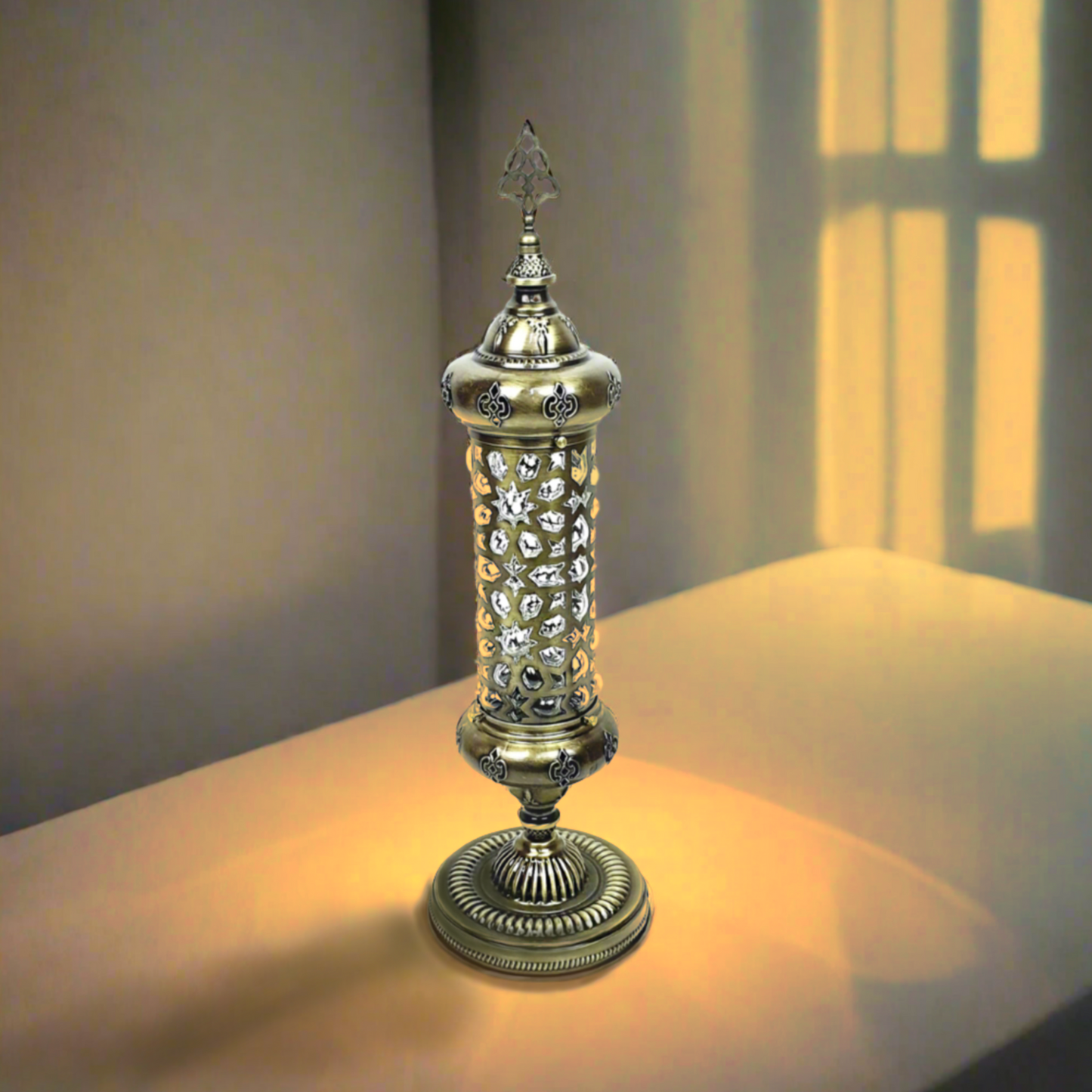 Andalusian Metal & Blown Glass Table Lamp - Candle - LUMINA ELIGMA HOME