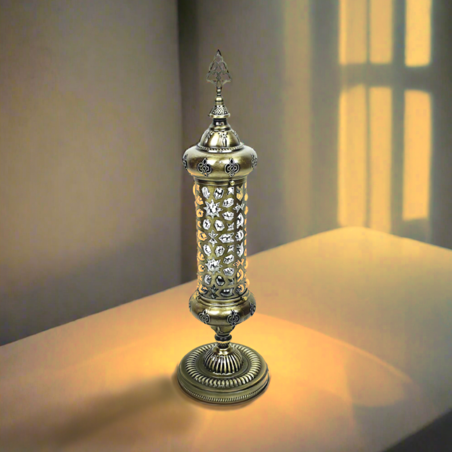 Andalusian Metal & Blown Glass Table Lamp - Candle - LUMINA ELIGMA HOME