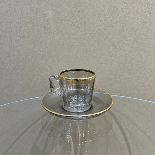 Espresso Cup with Tray - Tinted Gold Edges - LUMINA ELIGMA HOME