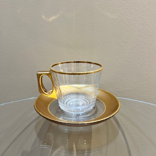 Golden Edges - Coffee Cup with Saucer - LUMINA ELIGMA HOME