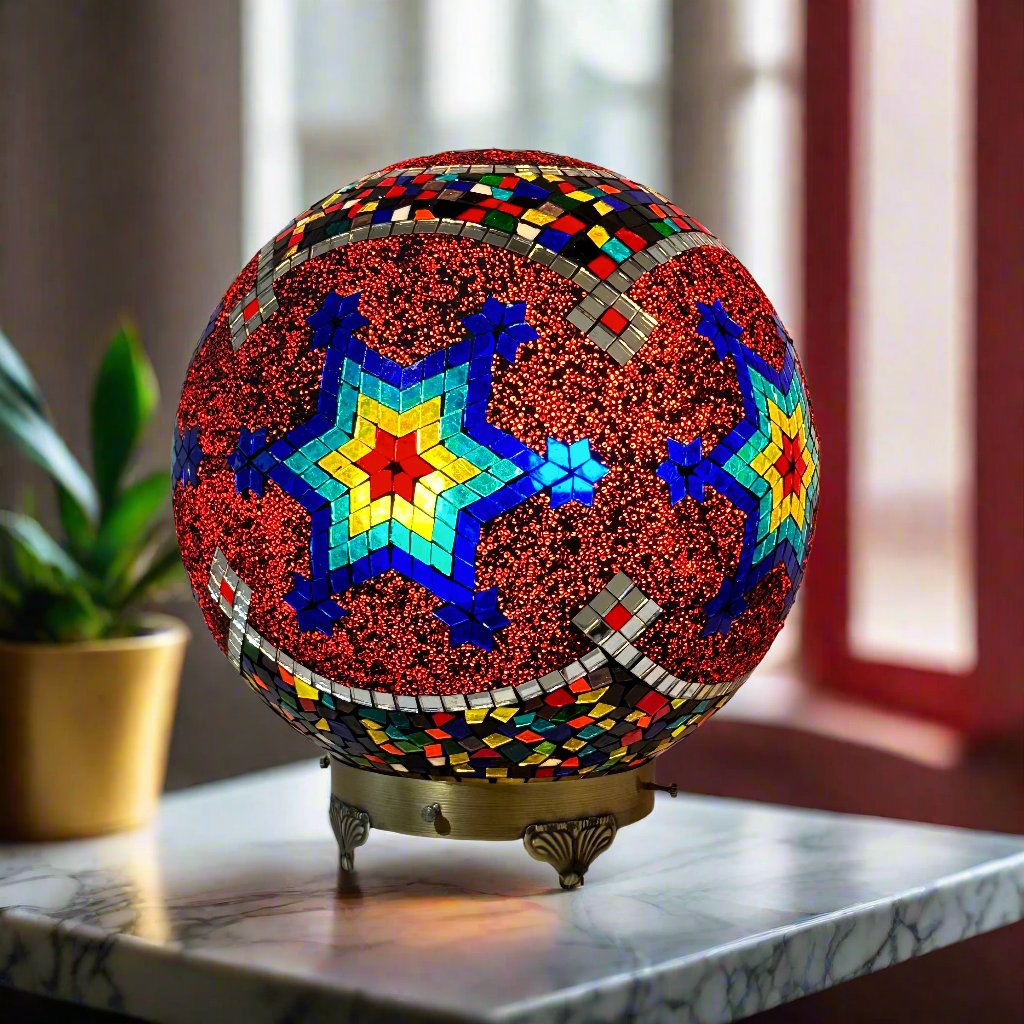 Mosaic Globe Table Lamp - 35 CM - LUMINA ELIGMA HOME