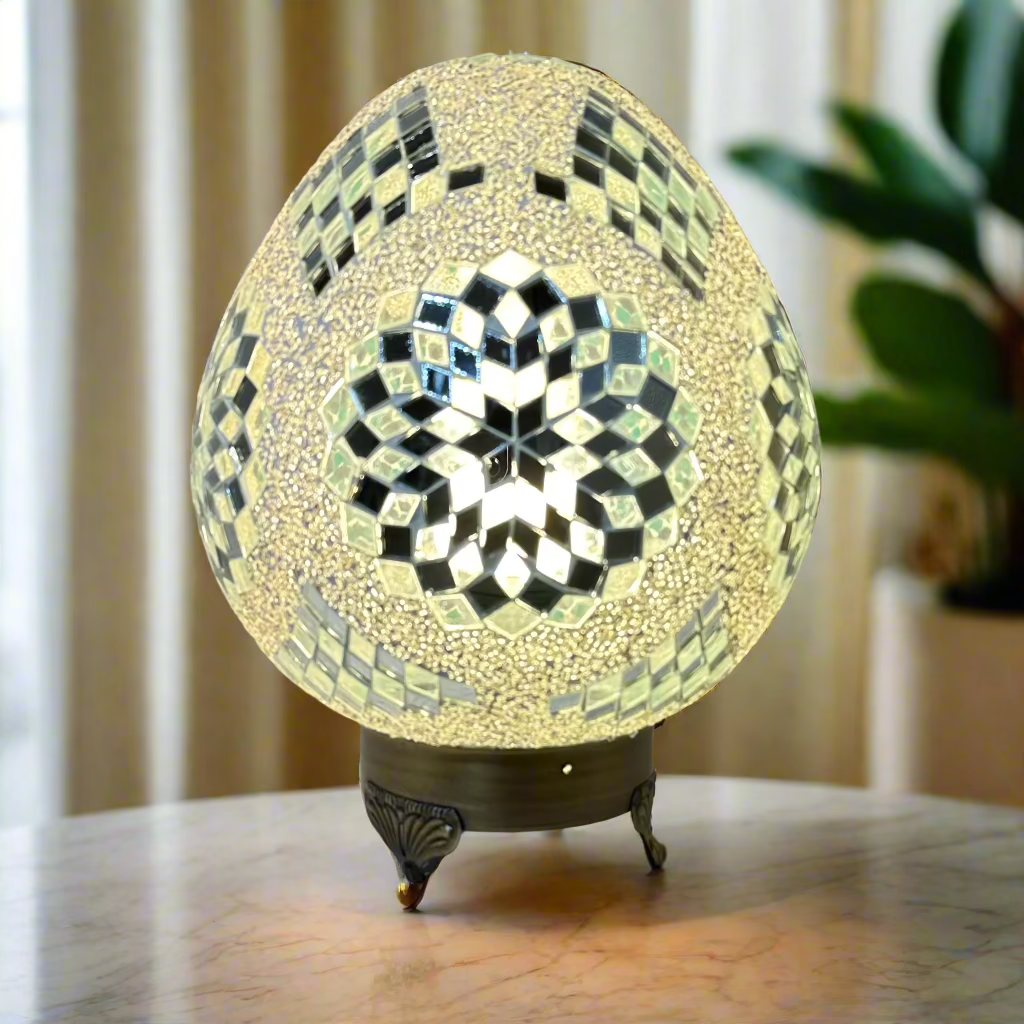 Mosaic Egg Shaped Table Lamp - 25 CM - LUMINA ELIGMA HOME
