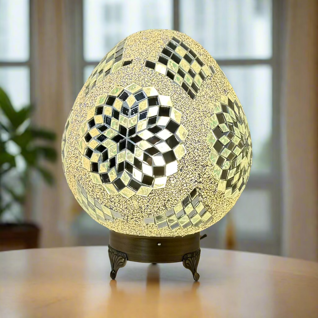 Mosaic Egg Shaped Table Lamp - 25 CM - LUMINA ELIGMA HOME