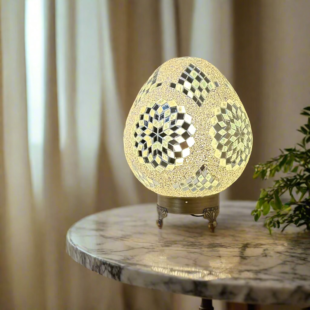Mosaic Egg Shaped Table Lamp - 25 CM - LUMINA ELIGMA HOME