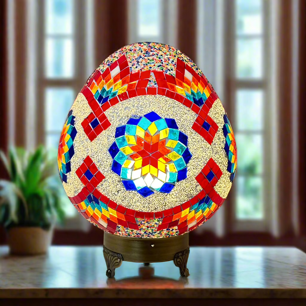 Mosaic Egg Shaped Table Lamp - 25 CM - LUMINA ELIGMA HOME