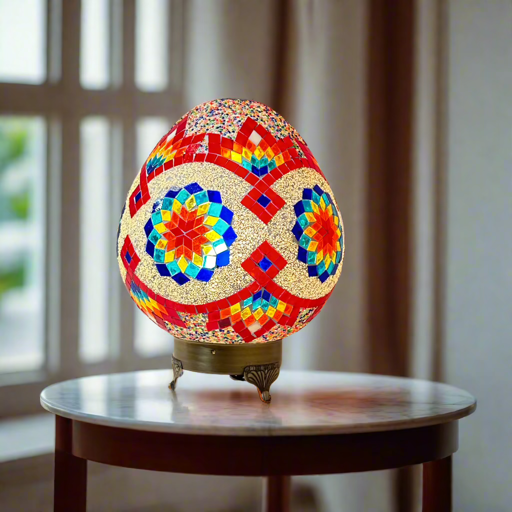 Mosaic Egg Shaped Table Lamp - 25 CM - LUMINA ELIGMA HOME