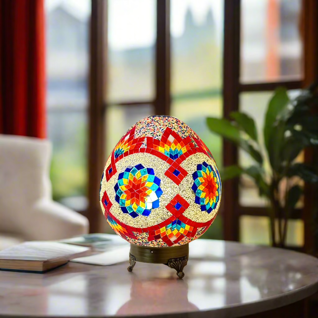 Mosaic Egg Shaped Table Lamp - 25 CM - LUMINA ELIGMA HOME