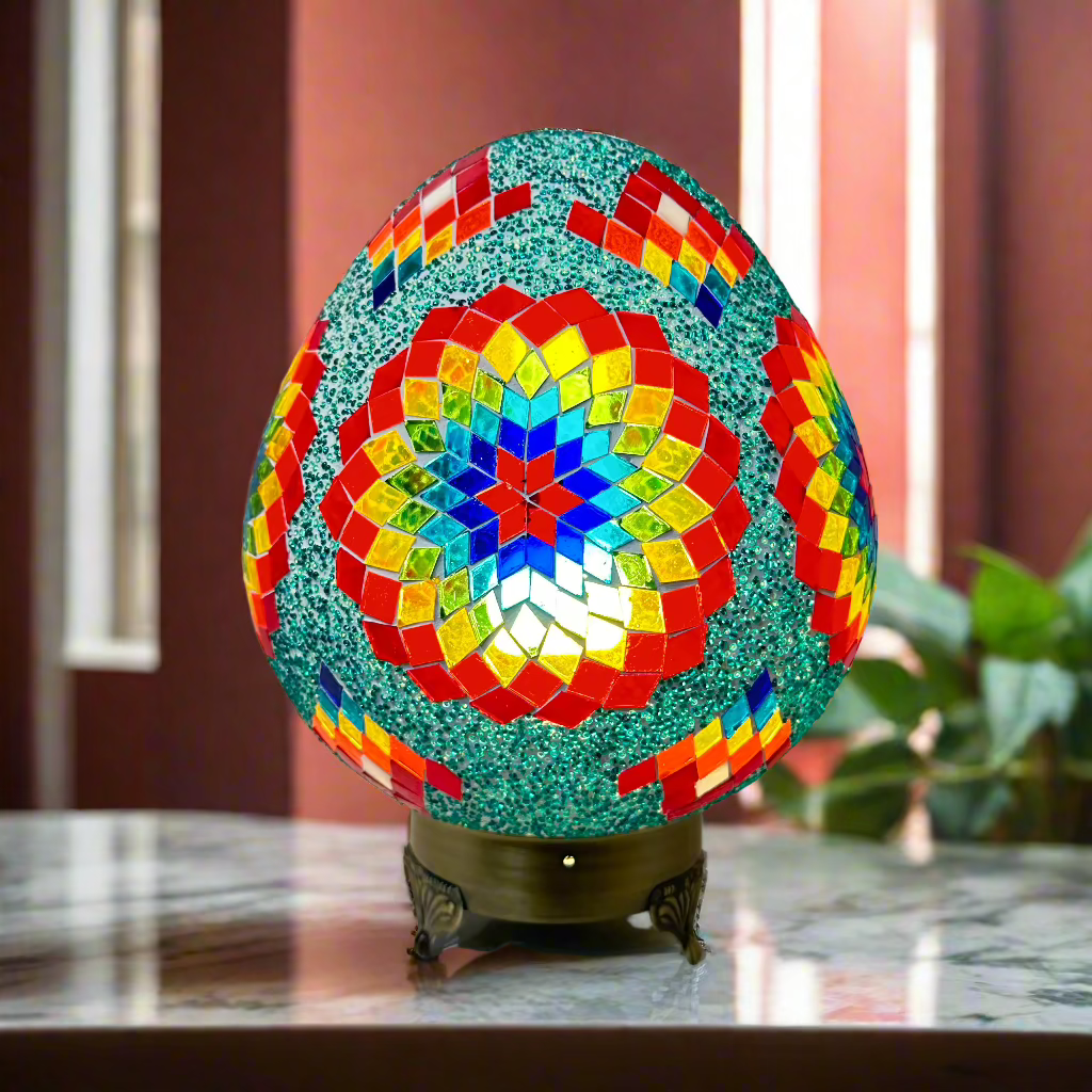 Mosaic Egg Shaped Table Lamp - 25 CM - LUMINA ELIGMA HOME