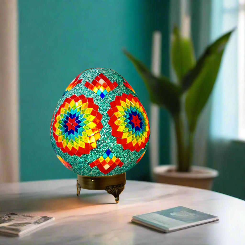 Mosaic Egg Shaped Table Lamp - 25 CM - LUMINA ELIGMA HOME