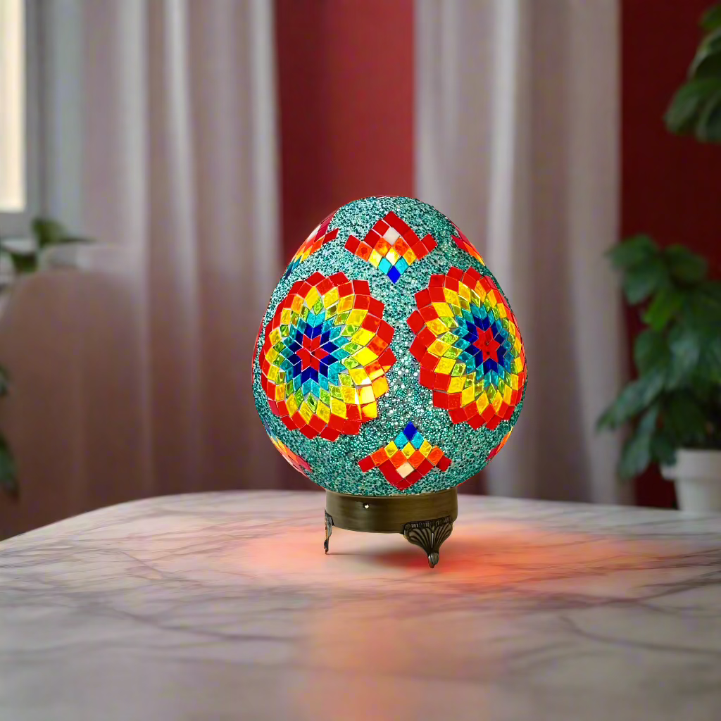 Mosaic Egg Shaped Table Lamp - 25 CM - LUMINA ELIGMA HOME