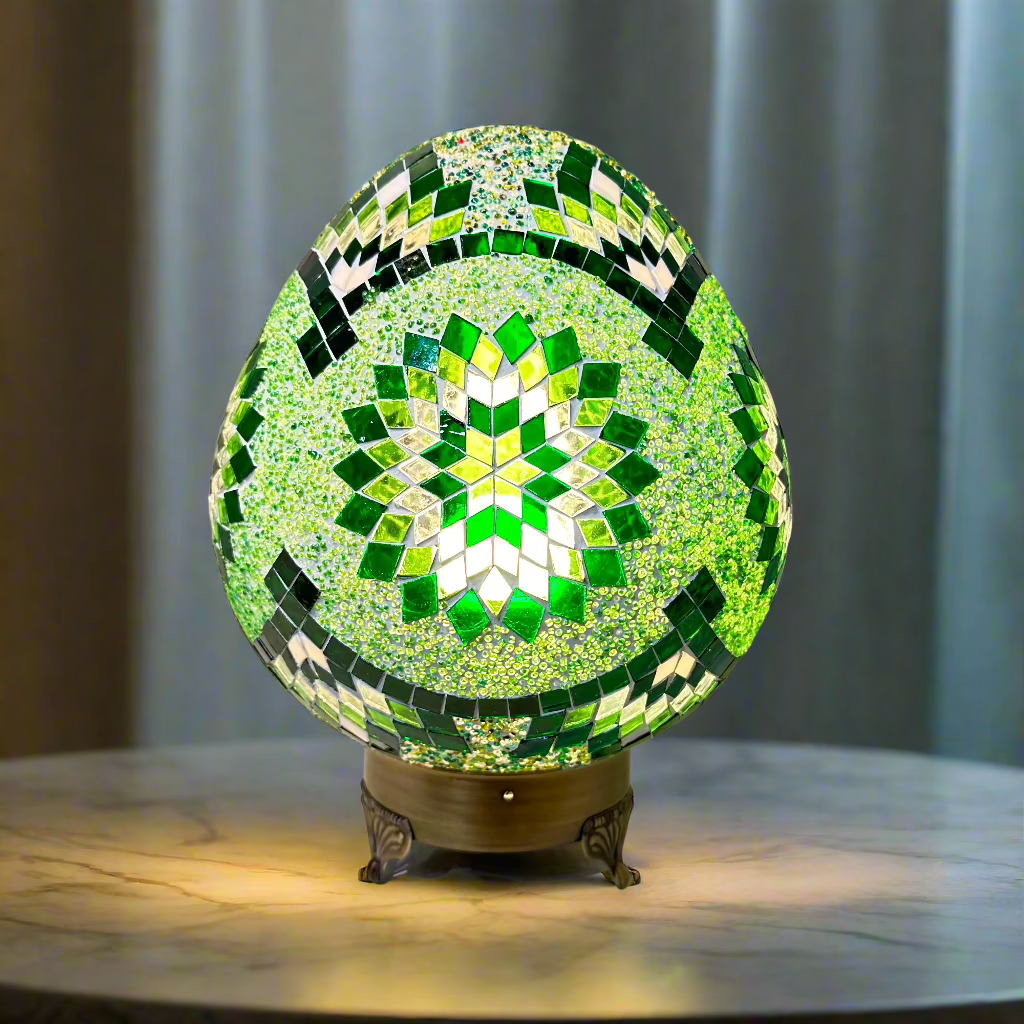 Mosaic Egg Shaped Table Lamp - 25 CM - LUMINA ELIGMA HOME