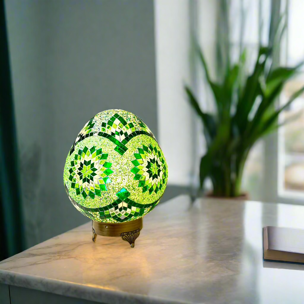 Mosaic Egg Shaped Table Lamp - 25 CM - LUMINA ELIGMA HOME