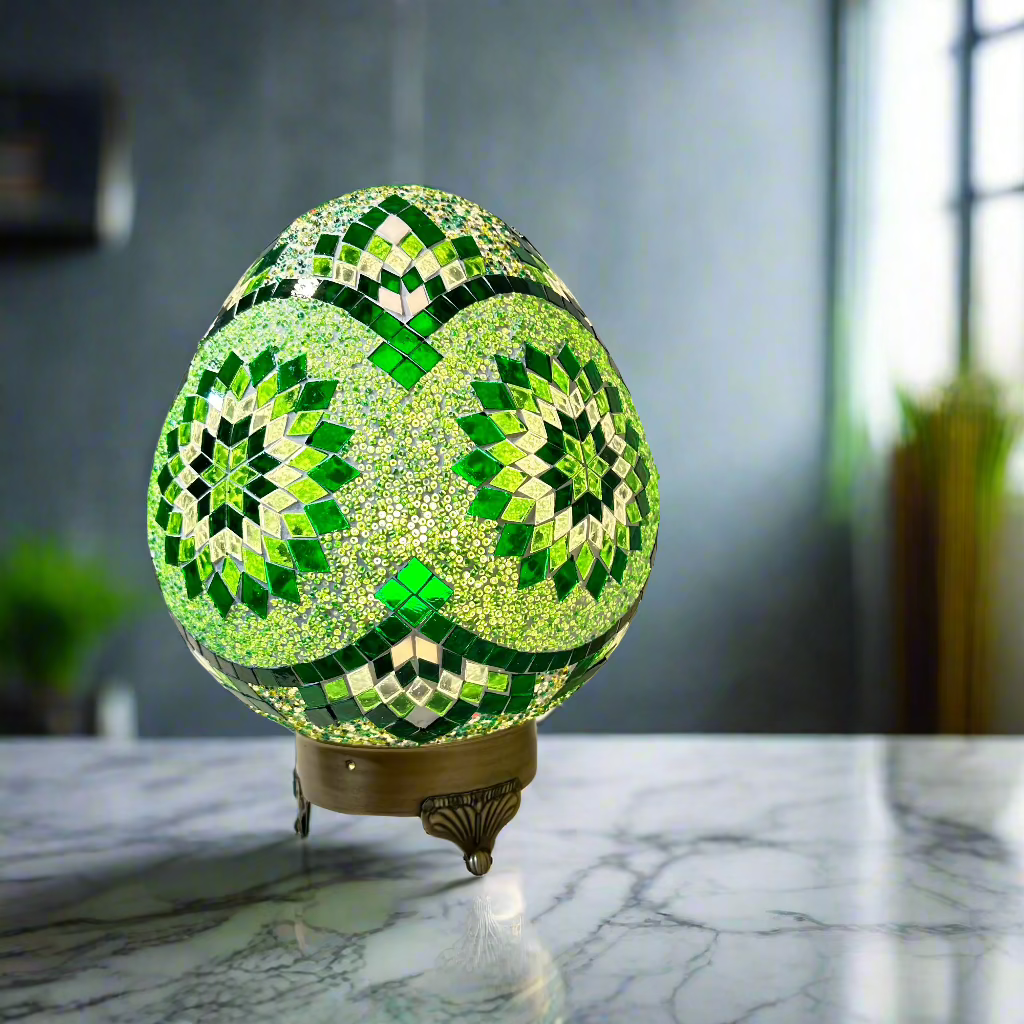 Mosaic Egg Shaped Table Lamp - 25 CM - LUMINA ELIGMA HOME
