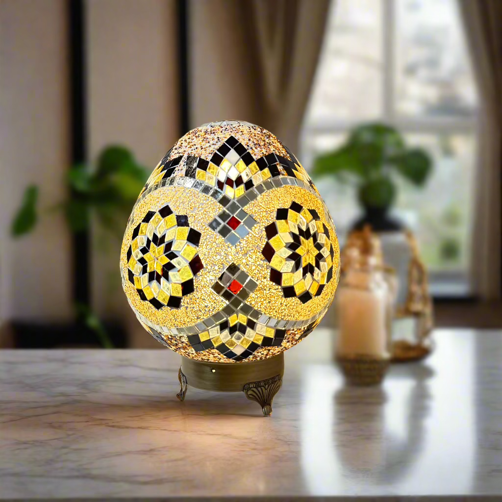 Mosaic Egg Shaped Table Lamp - 25 CM - LUMINA ELIGMA HOME