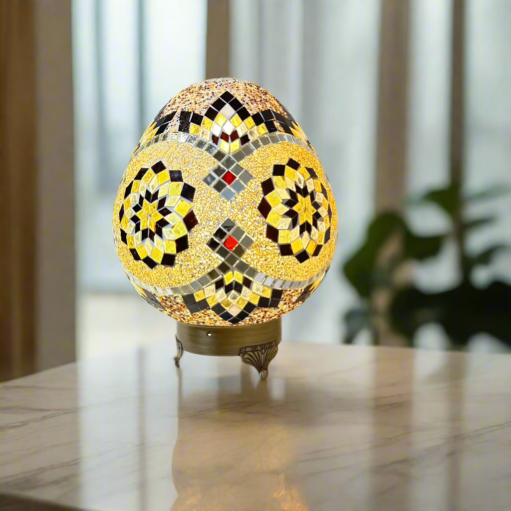 Mosaic Egg Shaped Table Lamp - 25 CM - LUMINA ELIGMA HOME
