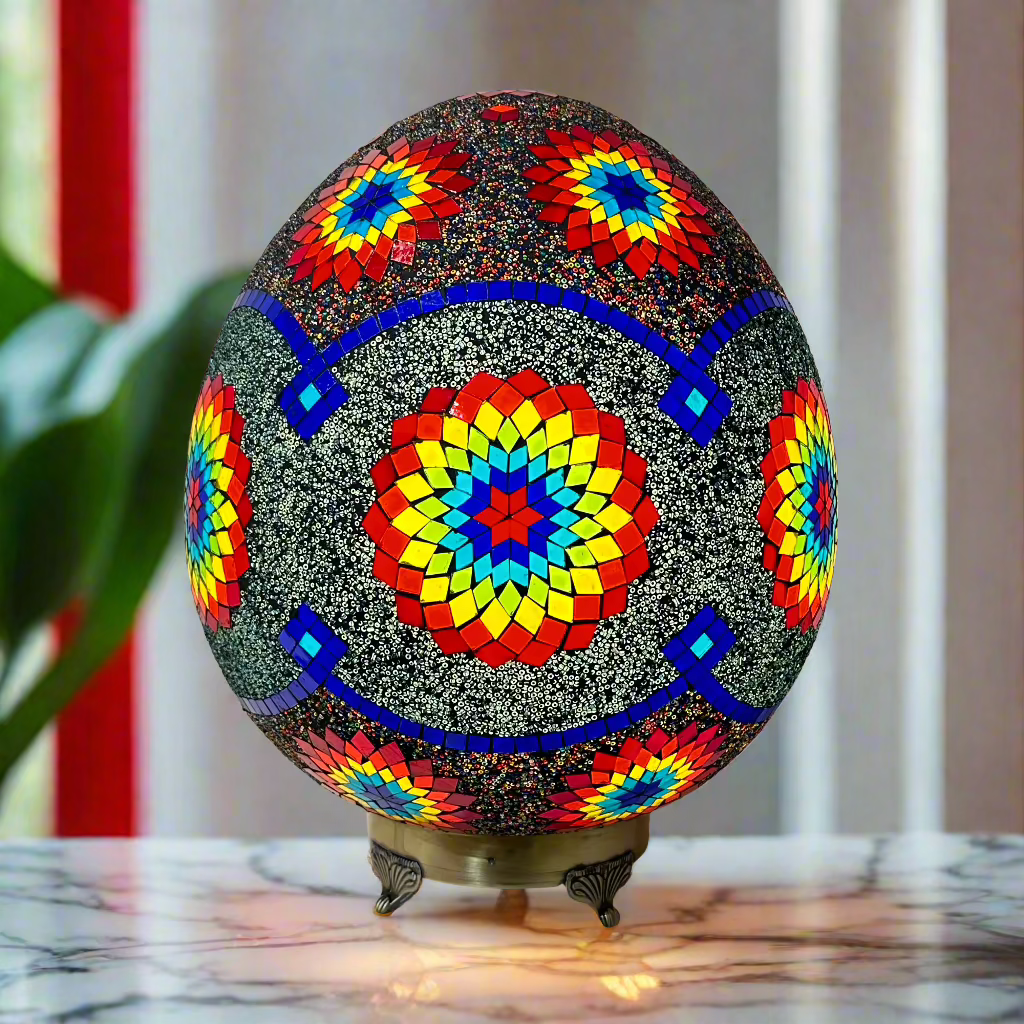 Mosaic Egg Shaped Table Lamp - 40 CM - LUMINA ELIGMA HOME