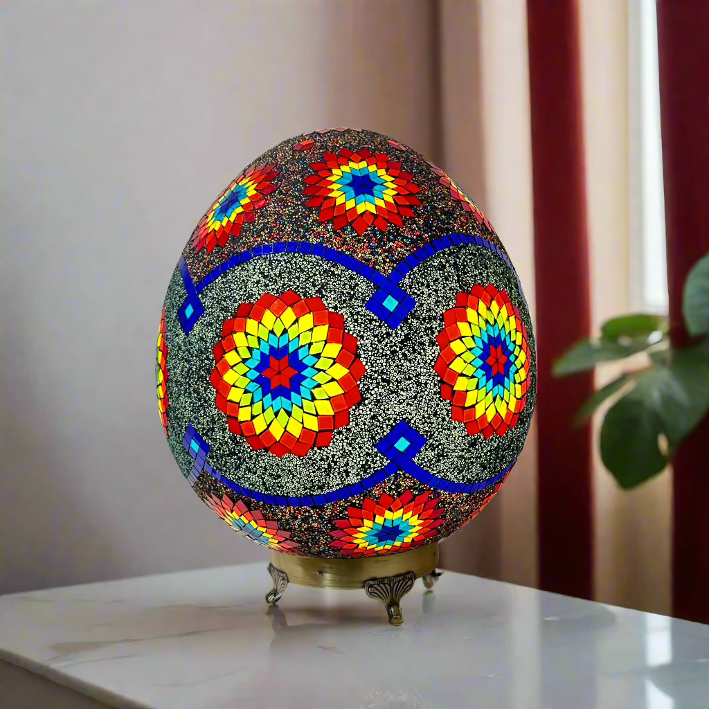 Mosaic Egg Shaped Table Lamp - 40 CM - LUMINA ELIGMA HOME