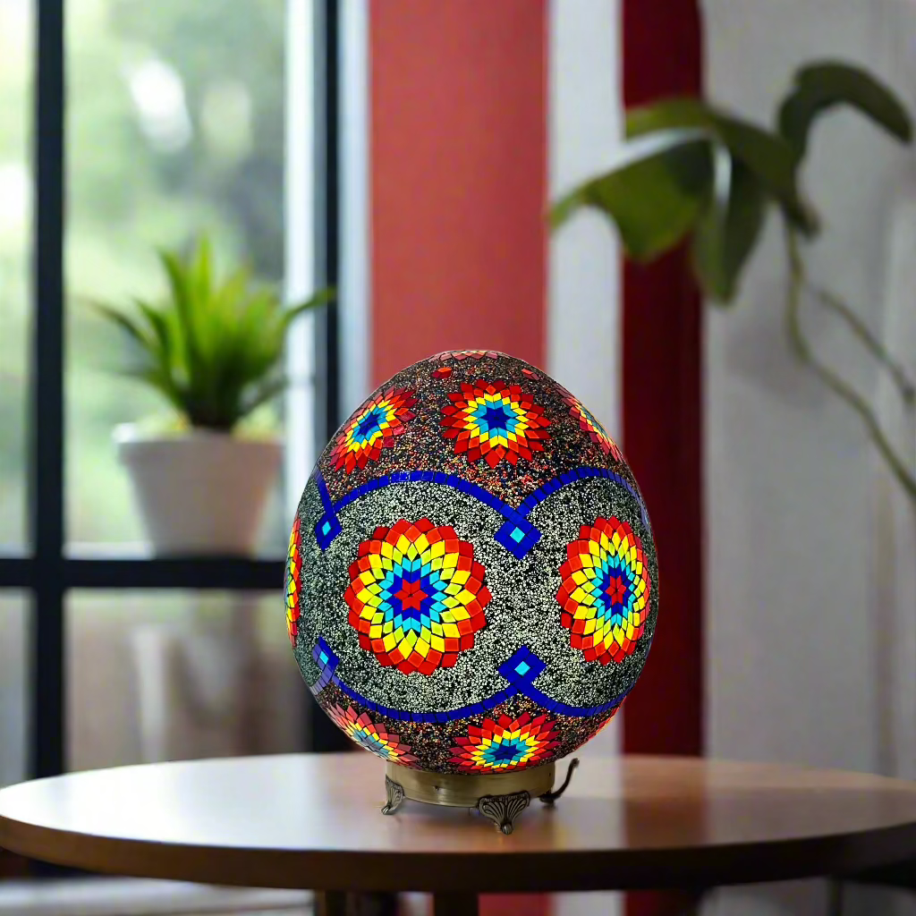 Mosaic Egg Shaped Table Lamp - 40 CM - LUMINA ELIGMA HOME