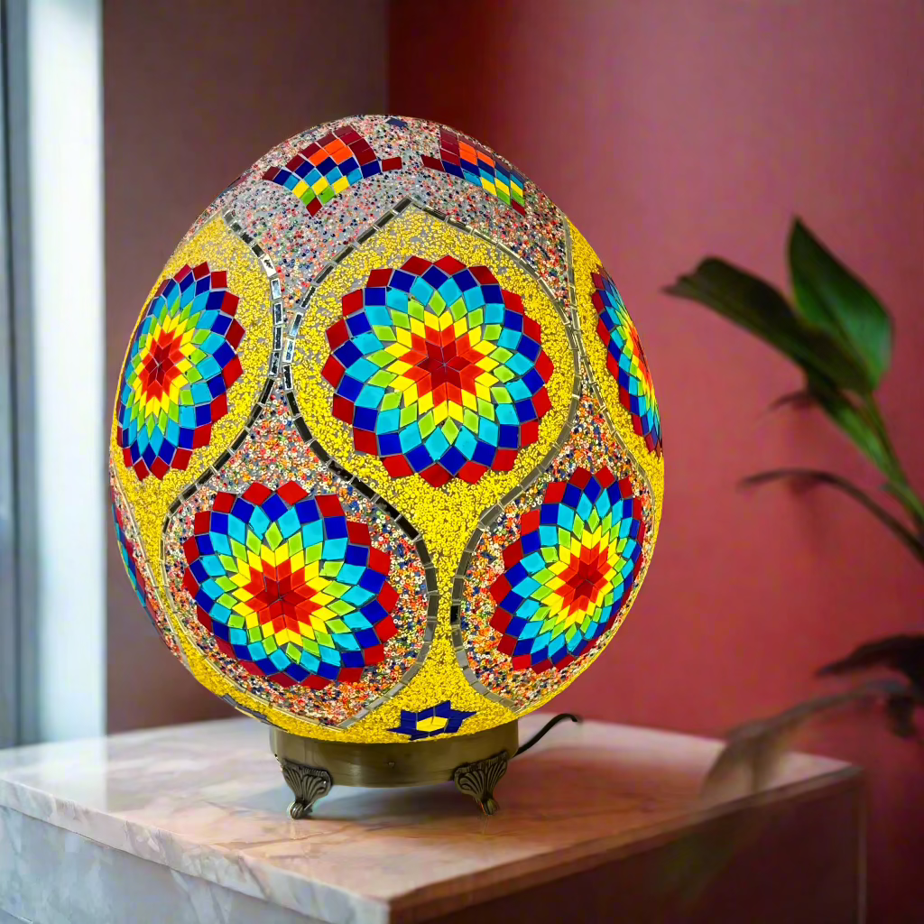 Mosaic Egg Shaped Table Lamp - 40 CM - LUMINA ELIGMA HOME