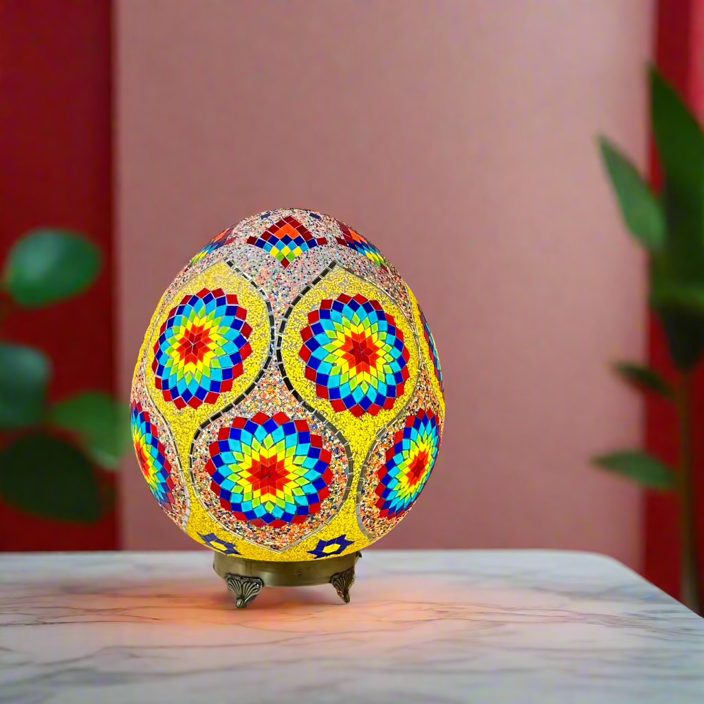 Mosaic Egg Shaped Table Lamp - 40 CM - LUMINA ELIGMA HOME