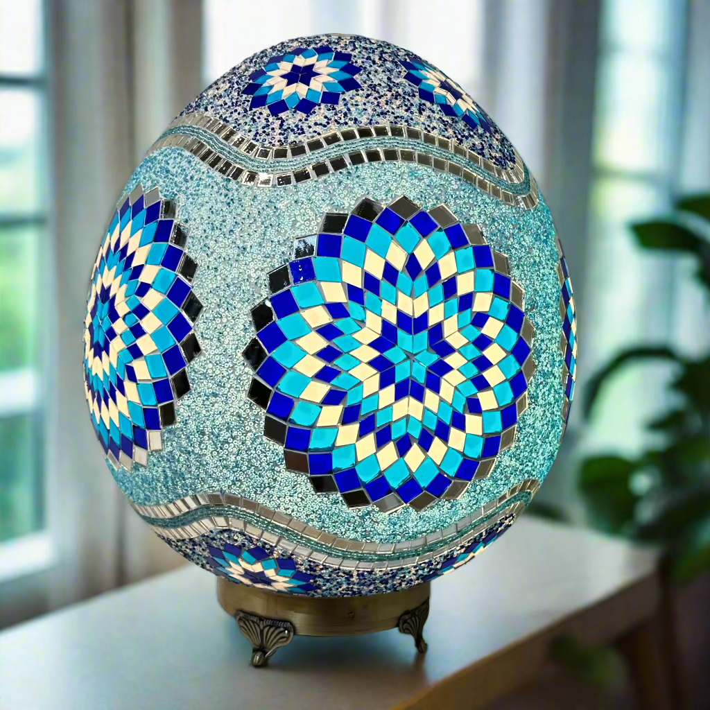 Mosaic Egg Shaped Table Lamp - 40 CM - LUMINA ELIGMA HOME