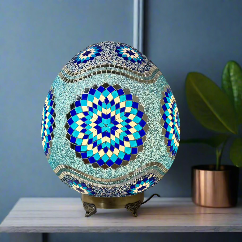 Mosaic Egg Shaped Table Lamp - 40 CM - LUMINA ELIGMA HOME