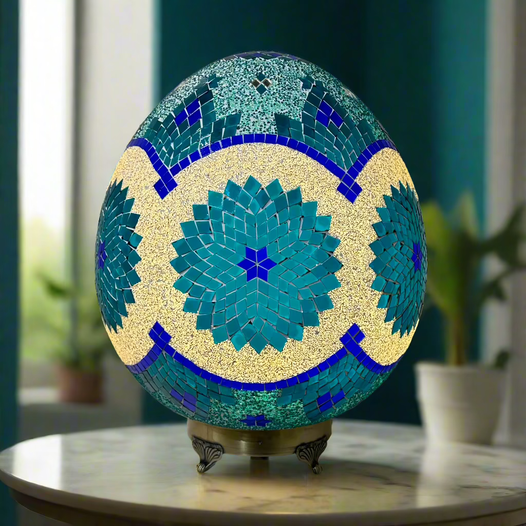 Mosaic Egg Shaped Table Lamp - 40 CM - LUMINA ELIGMA HOME