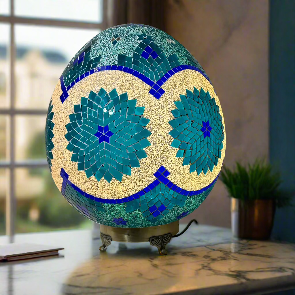 Mosaic Egg Shaped Table Lamp - 40 CM - LUMINA ELIGMA HOME
