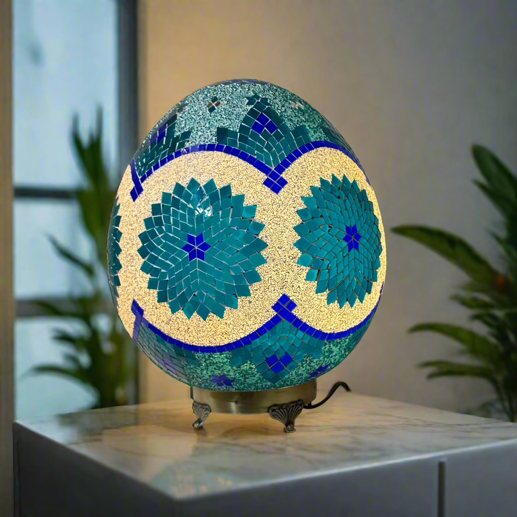 Mosaic Egg Shaped Table Lamp - 40 CM - LUMINA ELIGMA HOME
