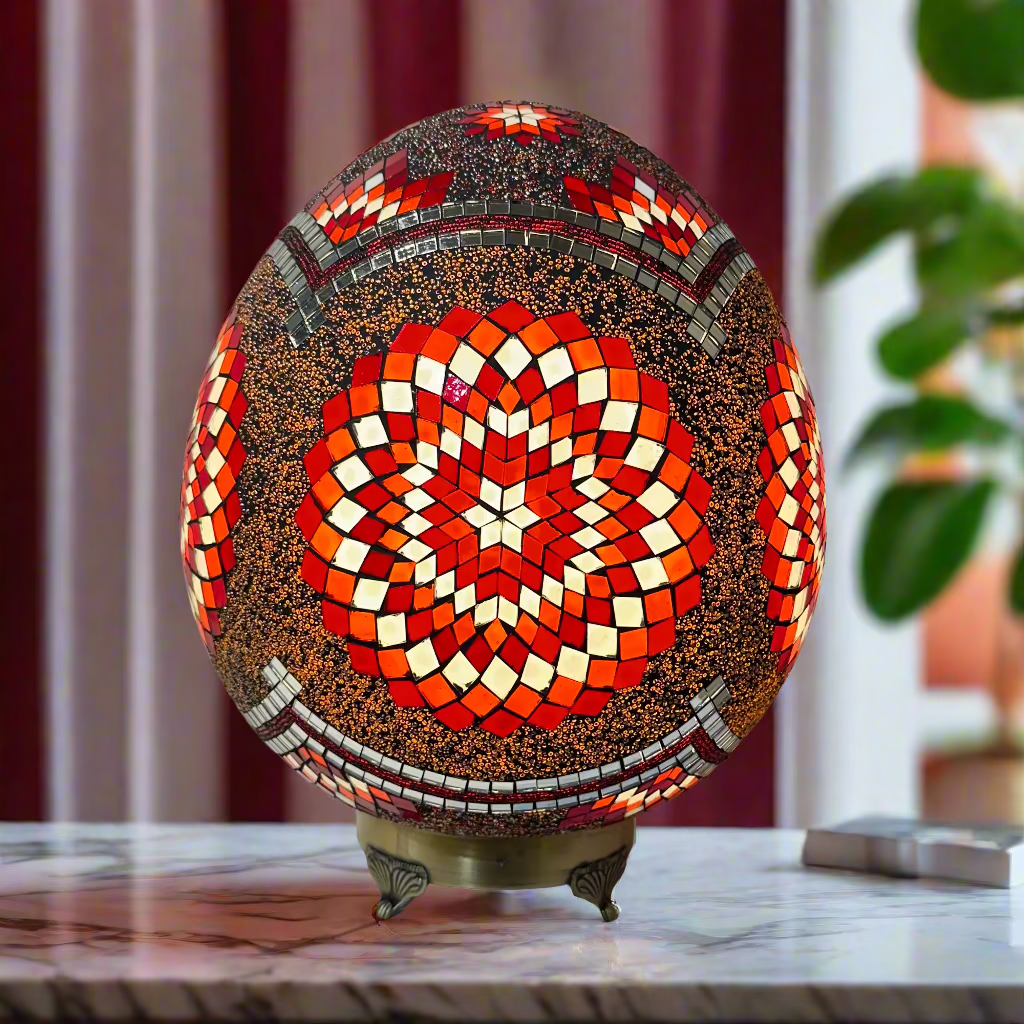 Mosaic Egg Shaped Table Lamp - 40 CM - LUMINA ELIGMA HOME