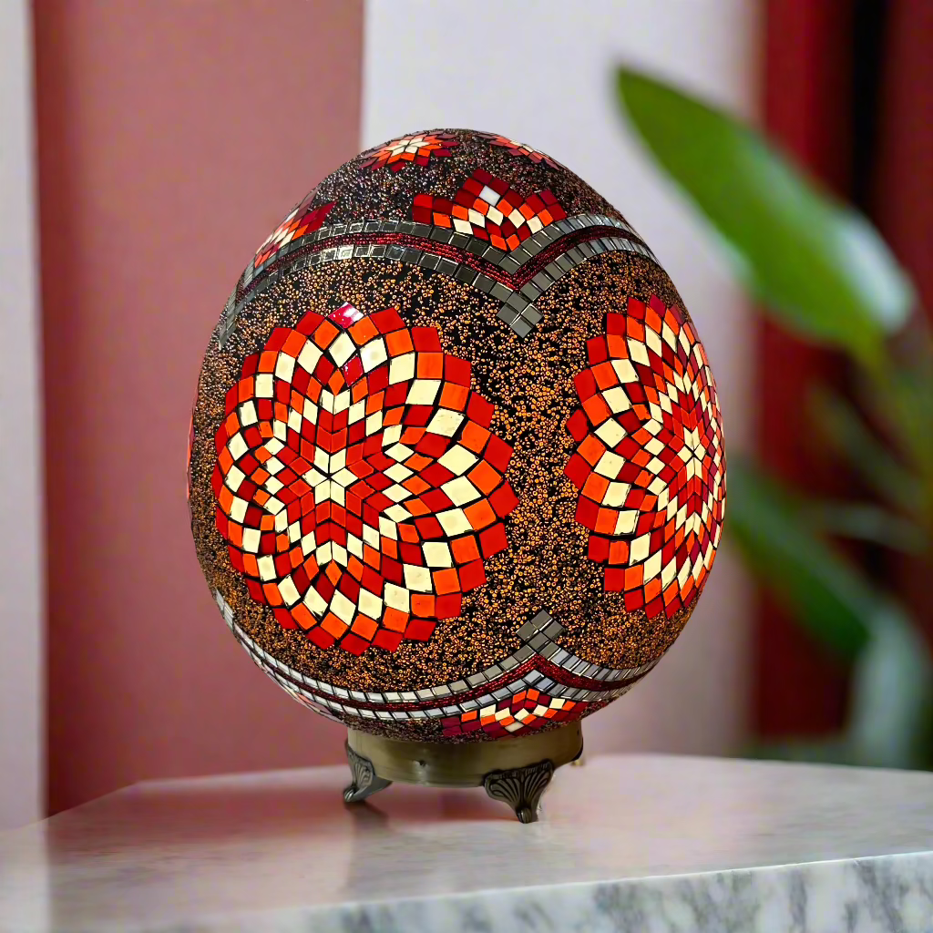 Mosaic Egg Shaped Table Lamp - 40 CM - LUMINA ELIGMA HOME