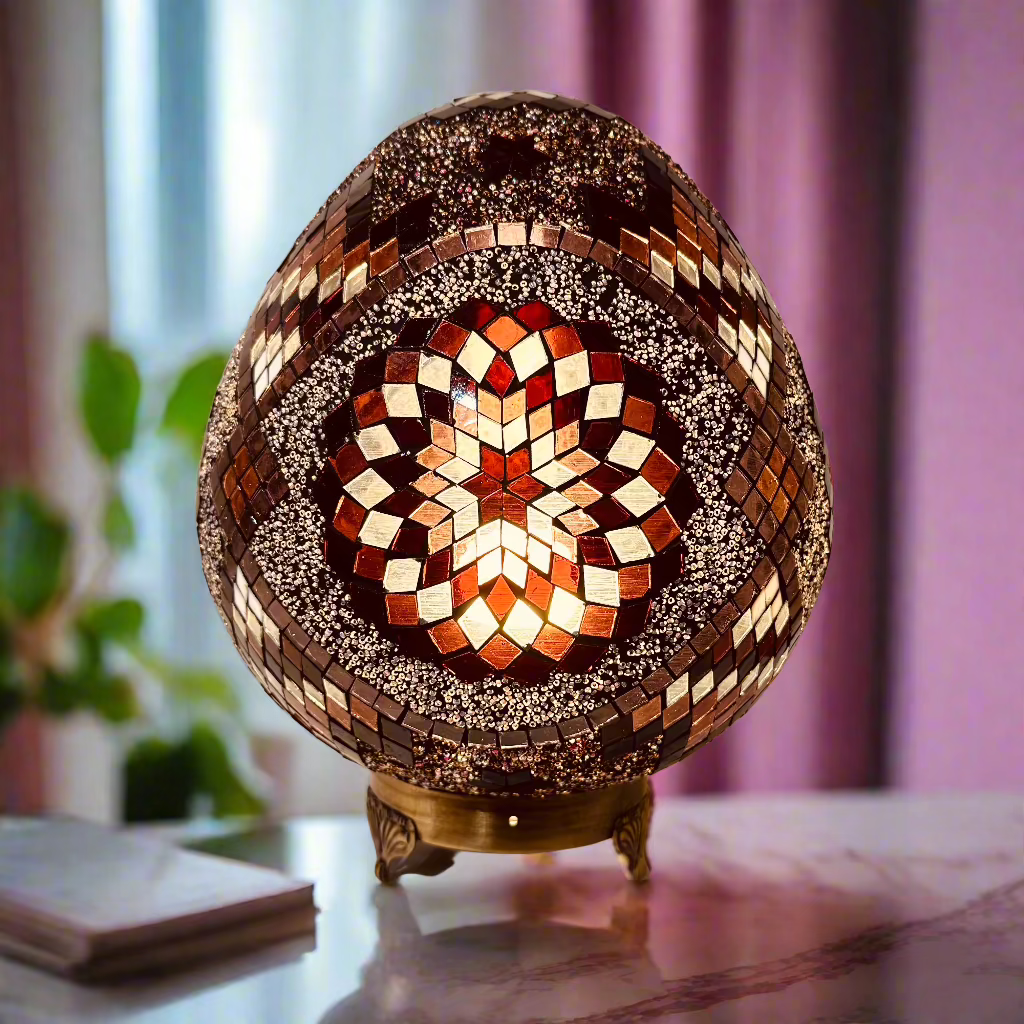 Mosaic Egg Shaped Table Lamp - 30 CM - LUMINA ELIGMA HOME