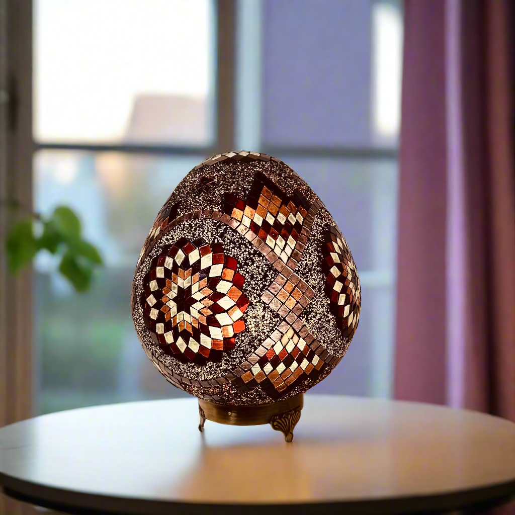 Mosaic Egg Shaped Table Lamp - 30 CM - LUMINA ELIGMA HOME