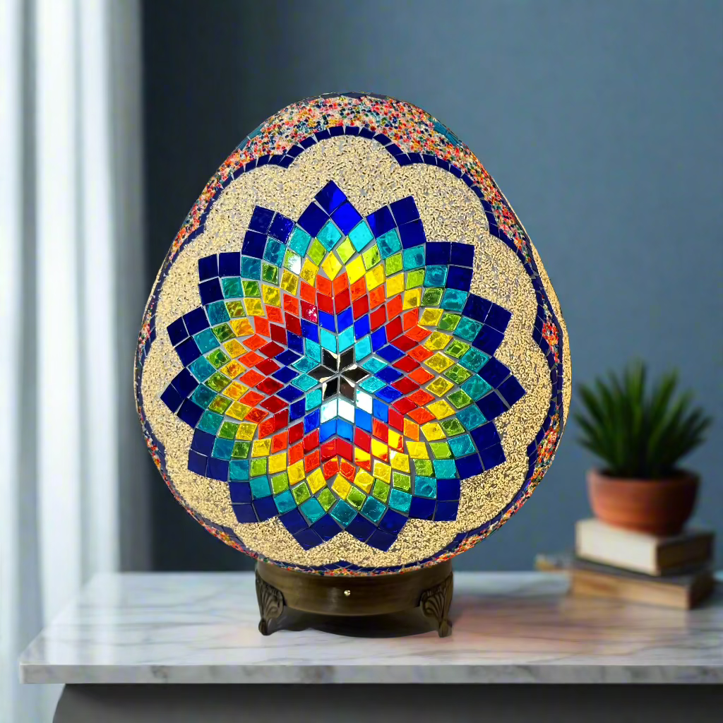 Mosaic Egg Shaped Table Lamp - 30 CM - LUMINA ELIGMA HOME