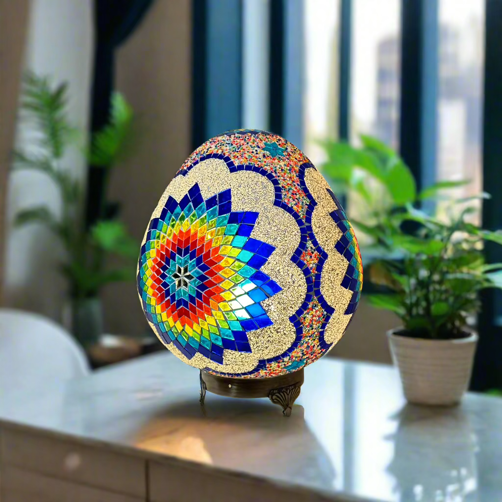 Mosaic Egg Shaped Table Lamp - 30 CM - LUMINA ELIGMA HOME