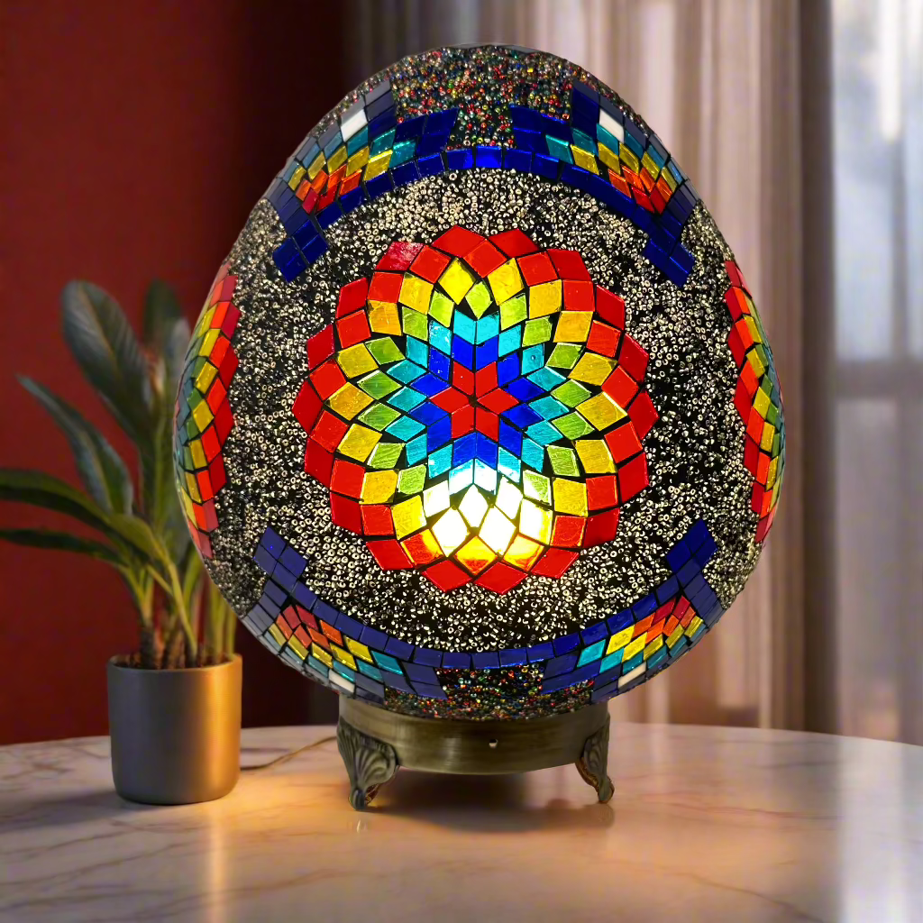 Mosaic Egg Shaped Table Lamp - 30 CM - LUMINA ELIGMA HOME