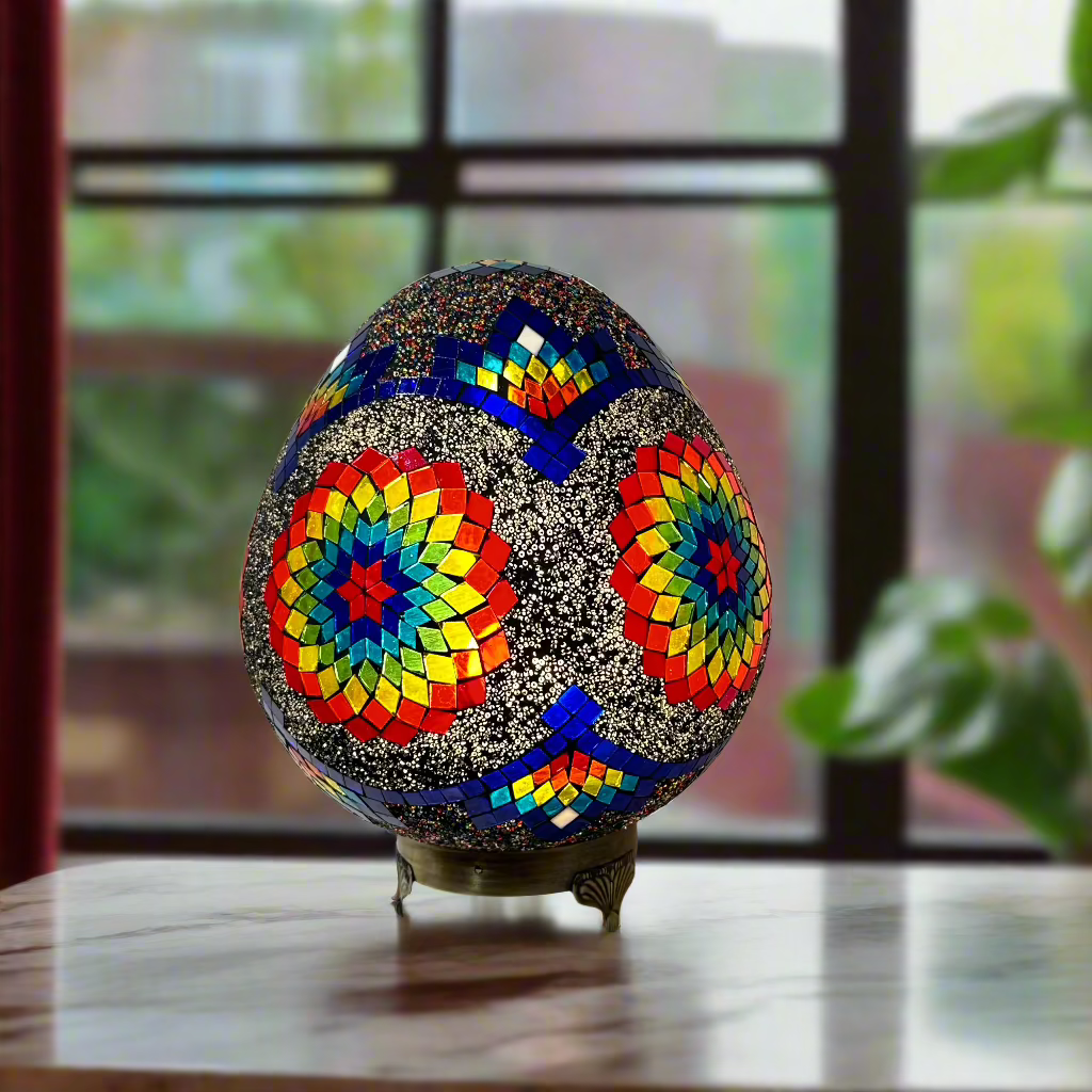 Mosaic Egg Shaped Table Lamp - 30 CM - LUMINA ELIGMA HOME