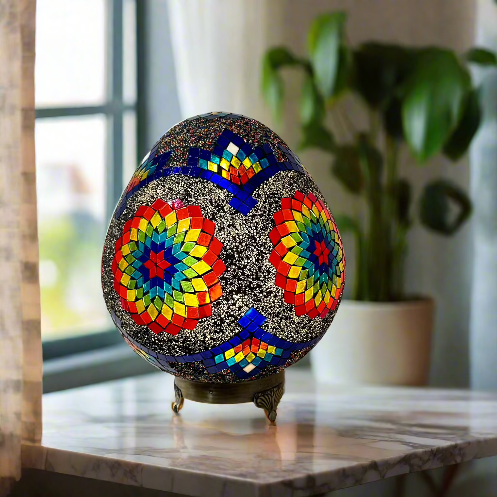 Mosaic Egg Shaped Table Lamp - 30 CM - LUMINA ELIGMA HOME