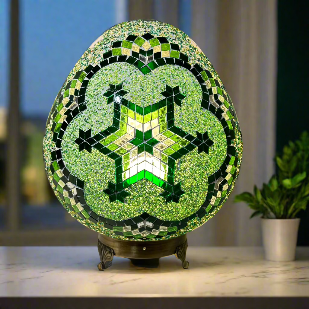 Mosaic Egg Shaped Table Lamp - 30 CM - LUMINA ELIGMA HOME