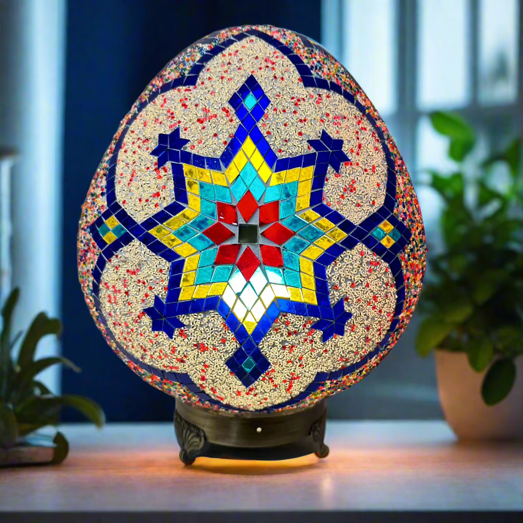 Mosaic Egg Shaped Table Lamp - 30 CM - LUMINA ELIGMA HOME